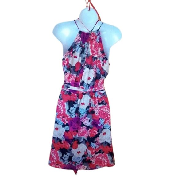 Pink Floral Halter Dress  Size Small - Picture 5 of 6